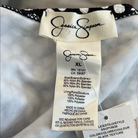 Jessica Simpson Black and White Polka Dot One-Piece Swimsuit - Picture 10 of 14